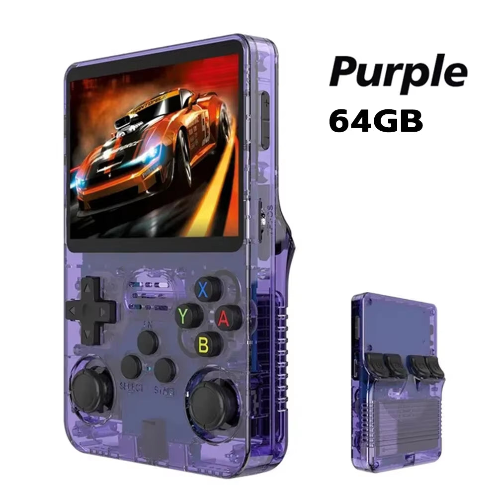 R36S Retro Handheld Video Game Console Linux System 3.5-Inch IPS Screen Mini Portable Handheld Video Player 64GB 15000 Games
